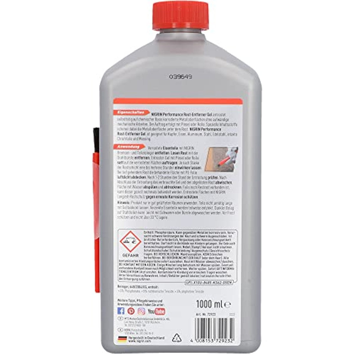 NIGRIN Roestverwijderaar gel 3 x 1 l - Voordeelverpakking