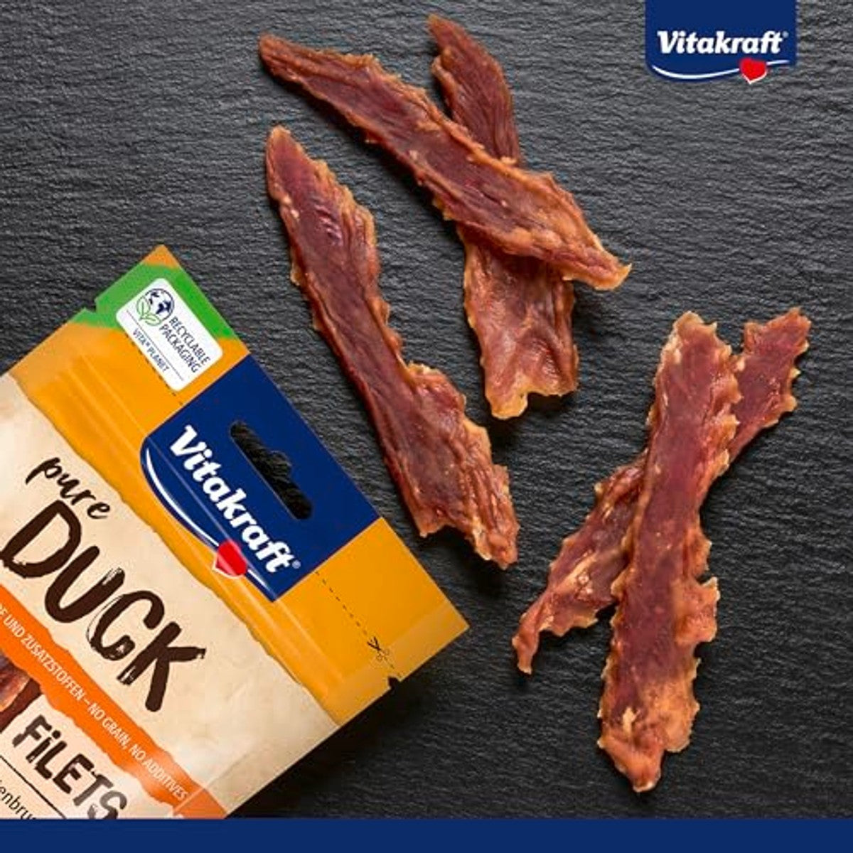 Vitakraft Pure Duck Filet hondensnack eendenborstfilet & kaas 8 x 80 g - 6-pack