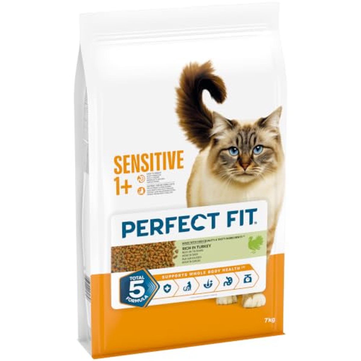 Perfect Fit Sensitive Adult 1+ droogvoer voor katten, 7 kg, kalkoen – Perfect Fit