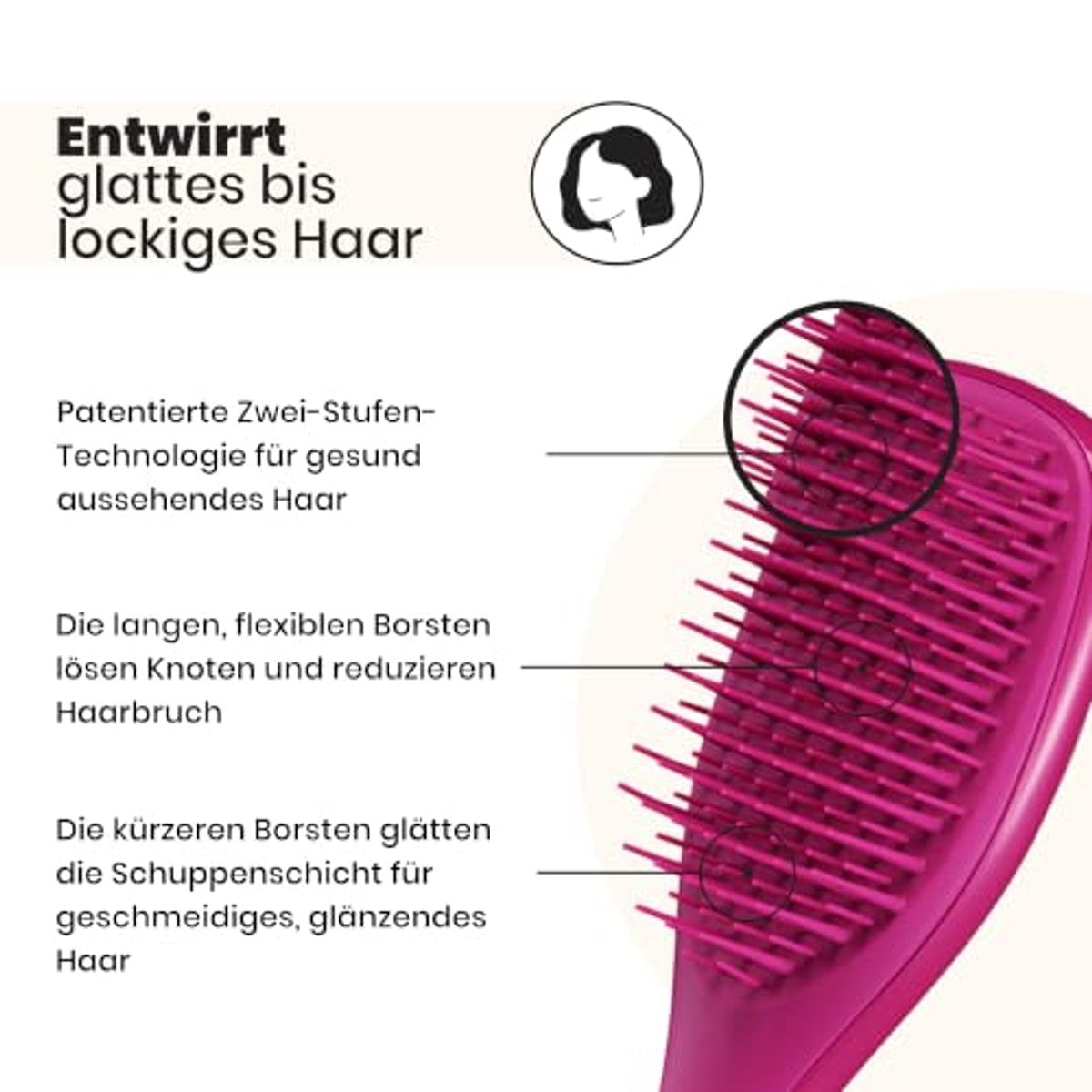 Tangle Teezer Ultimate Detangler Klein Framboos Roze - 3-pack