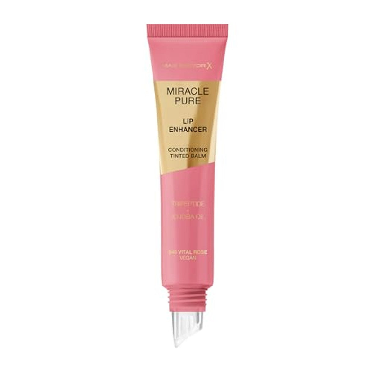 Max Factor Miracle Pure Lip Enhancer, hydraterende lipgloss, verjongende formule met jojoba-olie en tripeptide, glanzende afwerking, Fb. 040 Vital Rose – Max Factor