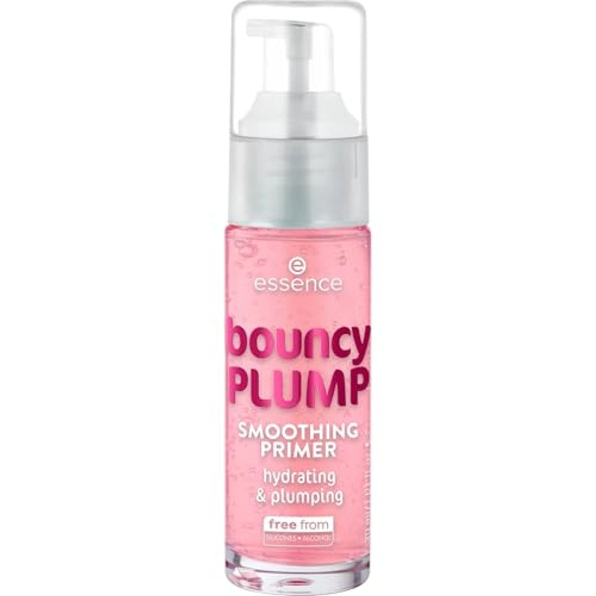 essence Bouncy Plump Smoothing Primer, roze, hydraterend, gladmakend, verzorgend, natuurlijk, veganistisch, olievrij, zonder alcohol, zonder parabenen, per stuk verpakt (30 ml) | Primer, hydraterend, verkoelend, gladmakend, kalmerend – Essence Cosmetics