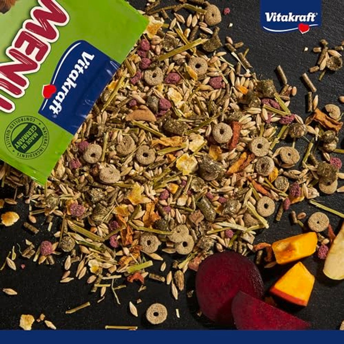 Vitakraft Menu Vital, cavia's voer, met appel en pompoen, met kruiden, zonder toegevoegde suiker (5 x 1 kg) – Vitakraft