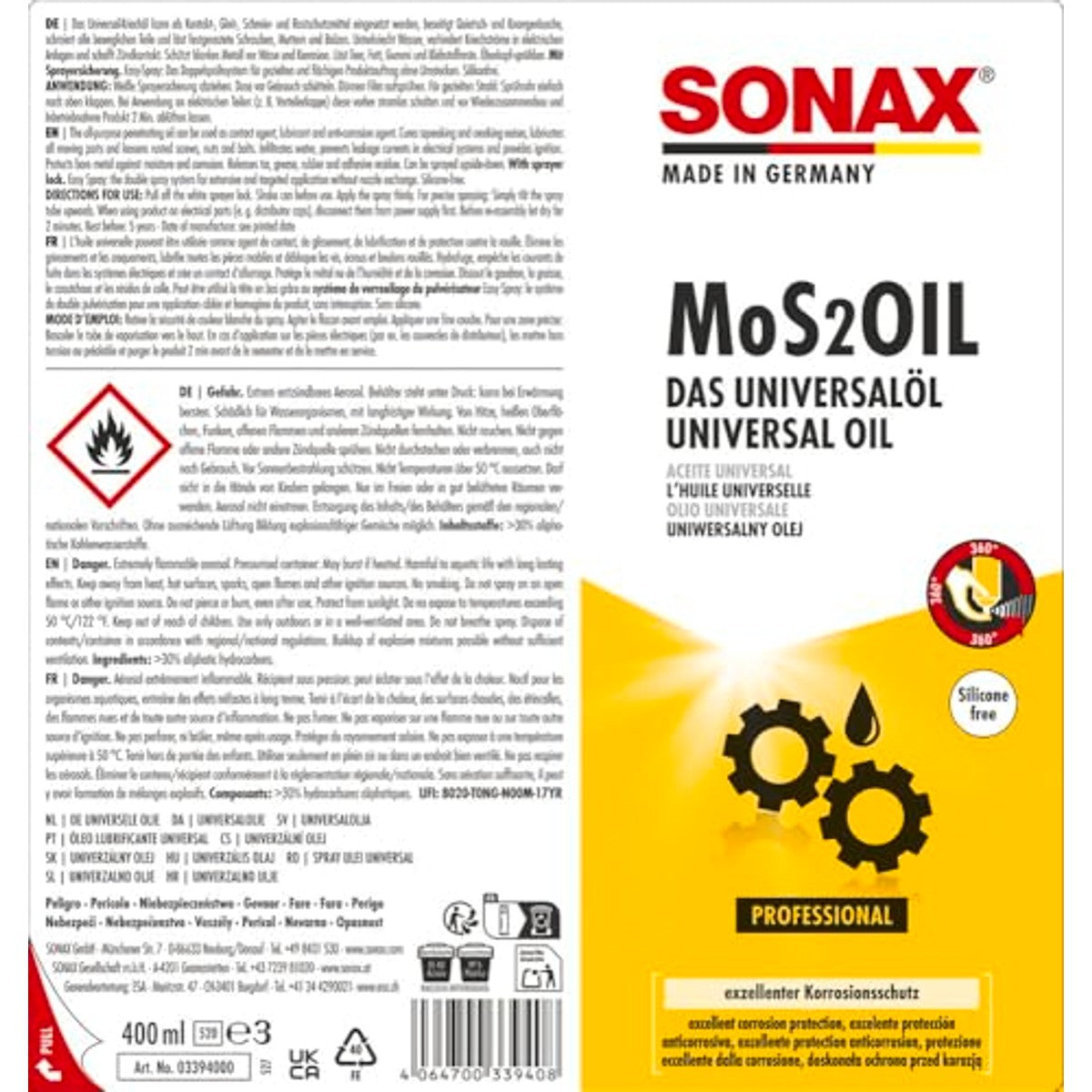 SONAX MoS2Oil kruipolie 3 x 300 ml - Voordeelverpakking