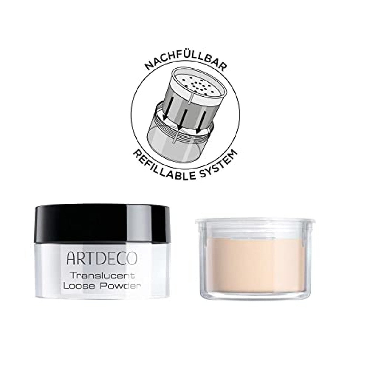Artdeco Translucent Loose Powder navulling 02 doorschijnend 1 x 8 g - 6-pack