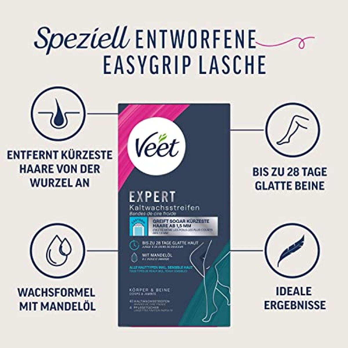 Veet Expert koudwasstrips lichaam en benen 40 stuks – Reckitt