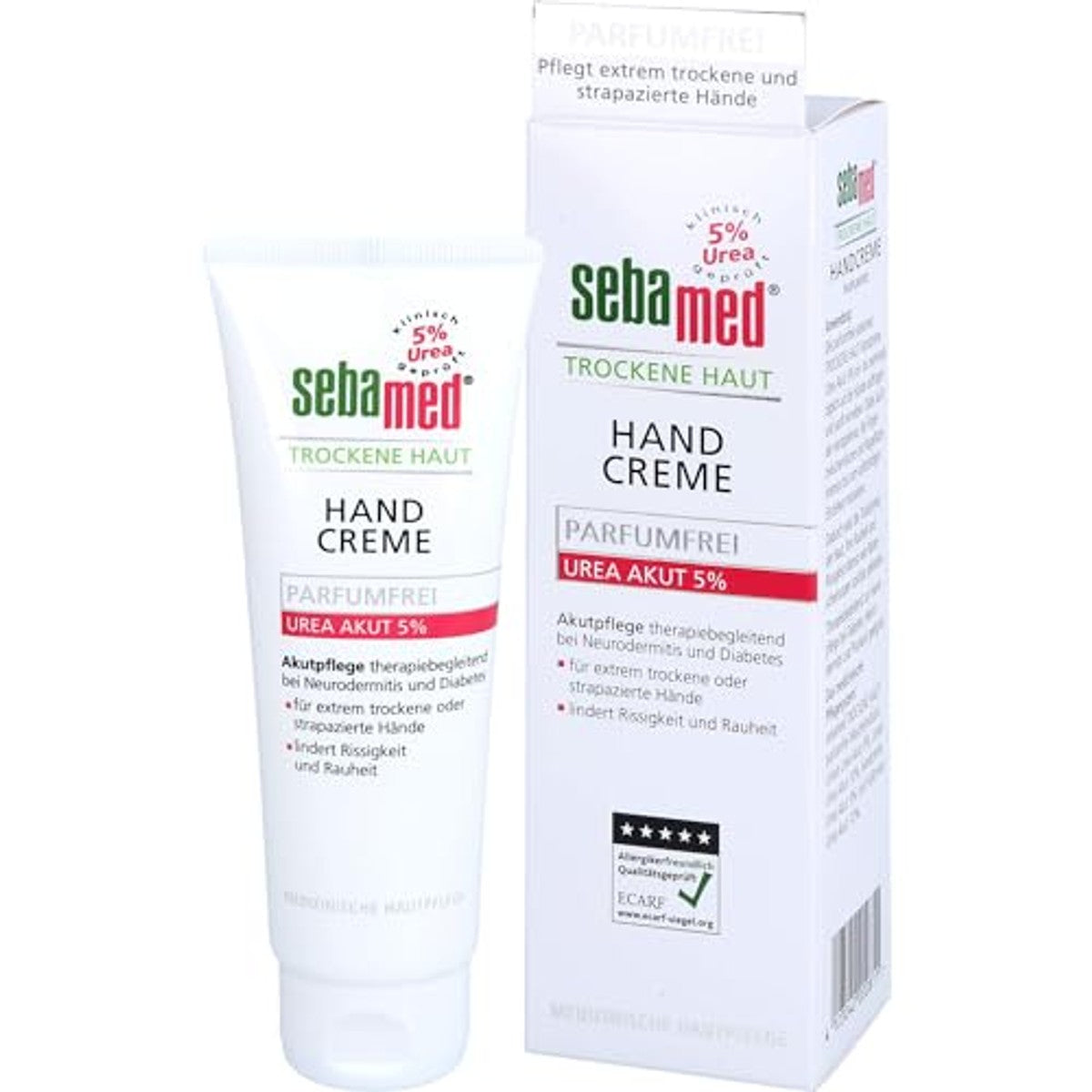 Sebamed Urea Acute 5% Handcrème Parfumvrij 6 x 75 ml - Voordeelverpakking – foto 3
