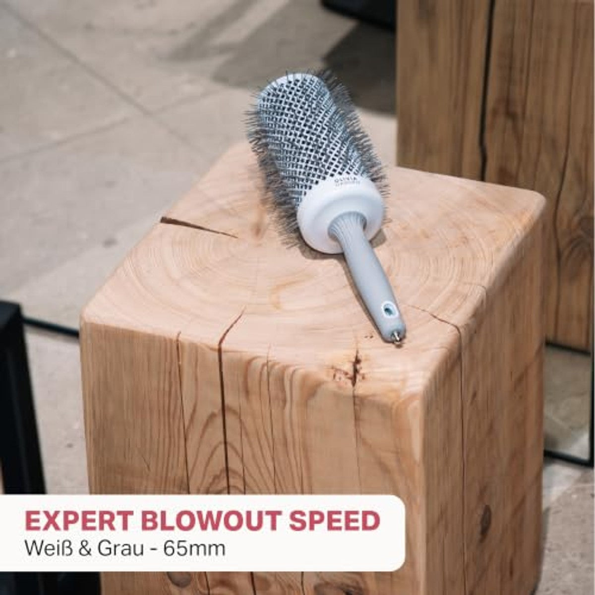 Olivia Garden Expert Blowout Speed Golvende Ronde Borstel, 65 mm - Wit & Grijs - 3-pack