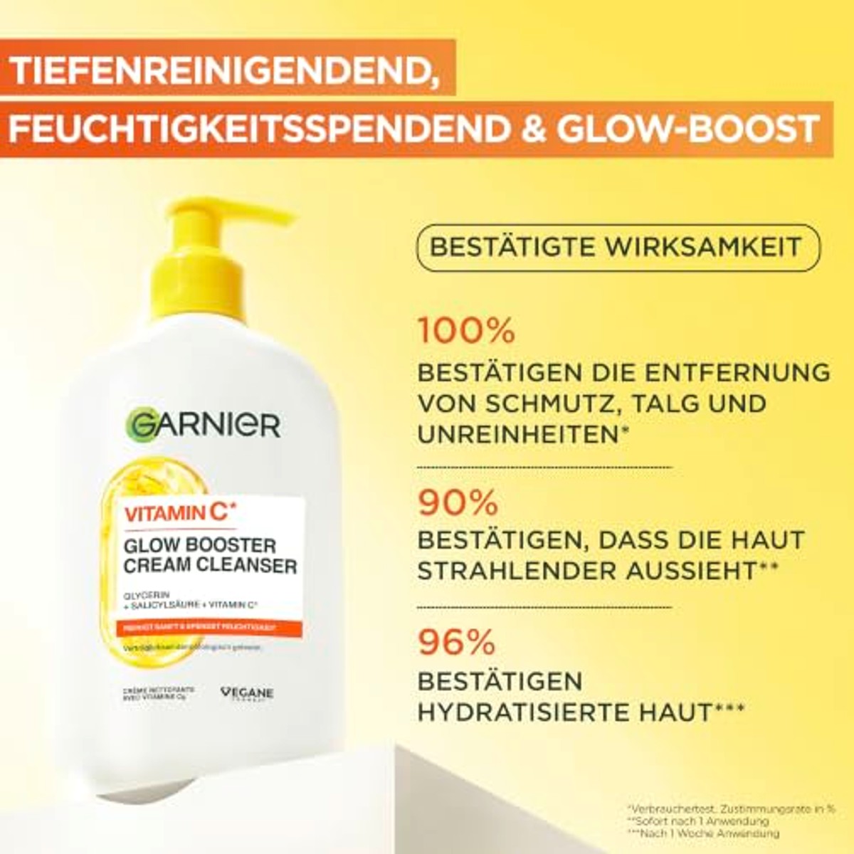 Garnier SkinActive Glow Booster Cream Cleanser Vitamine C 6 x 250 ml - Voordeelverpakking