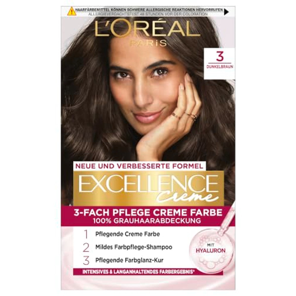 L'Oréal Paris Excellence Crème 3 donkerbruin 3 x 268 g – L'Oréal Paris