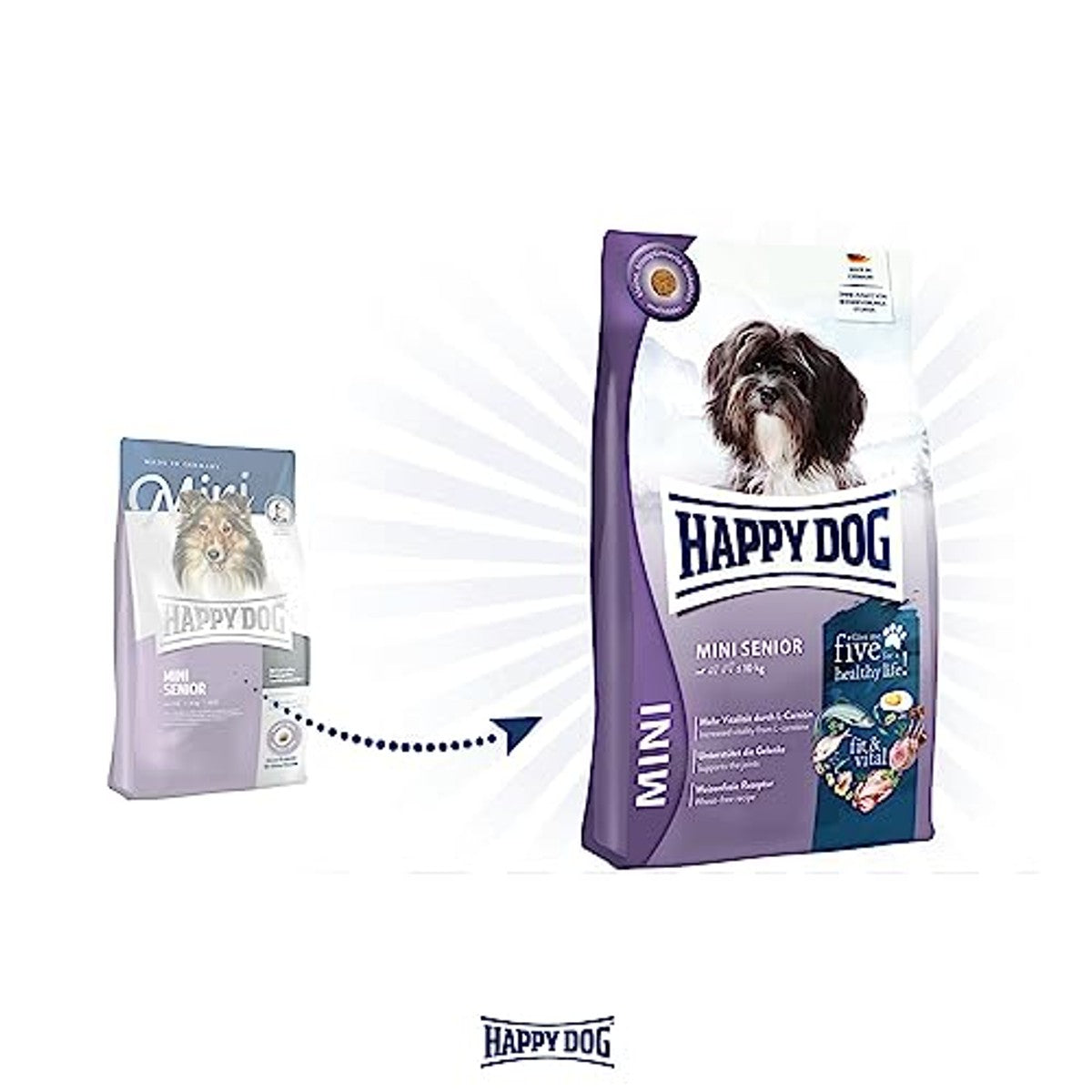 Happy Dog Fit & Vital Mini Senior droogvoer hond 800 g - 3-pack