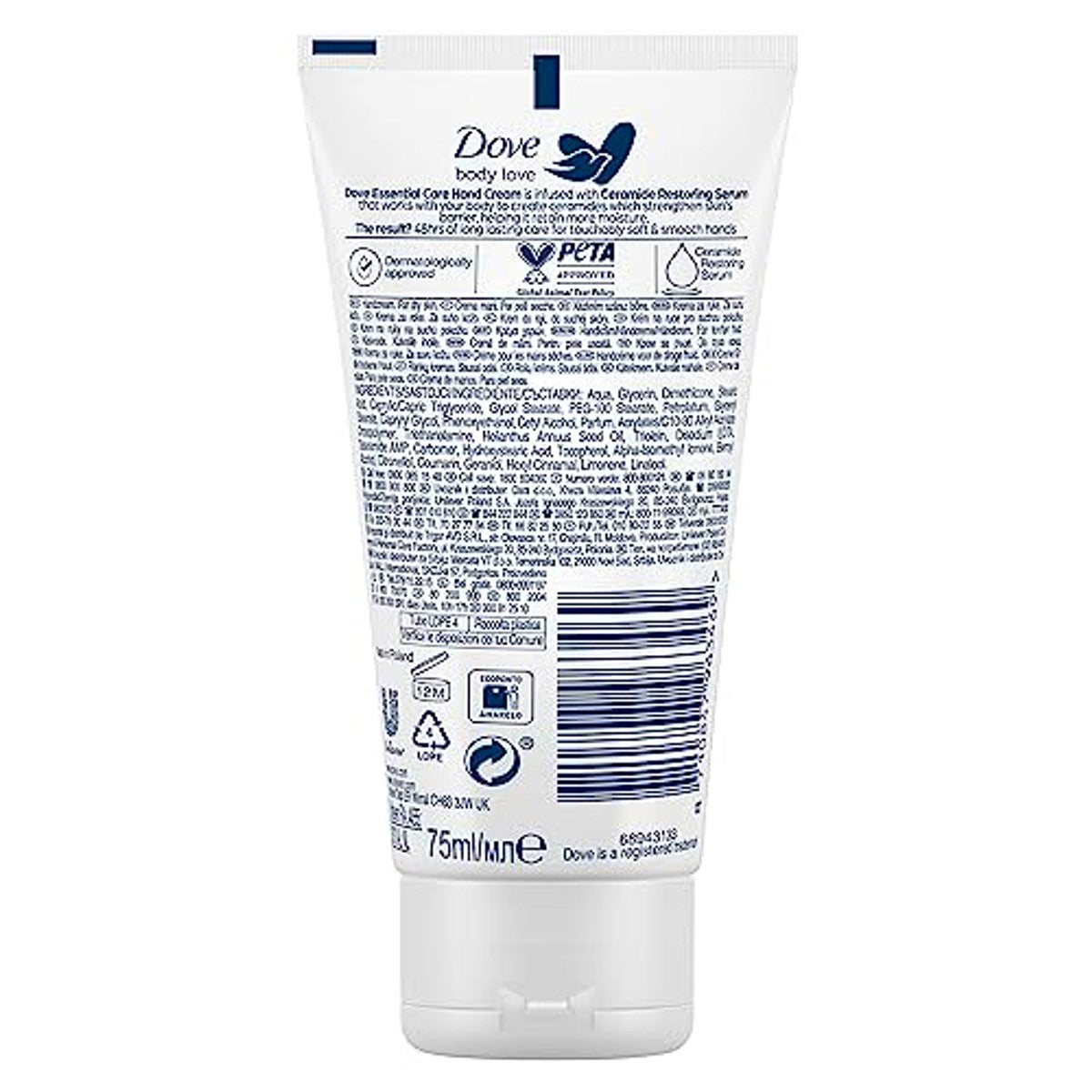 Dove Vochtinbrengende handcrème 75 ml, 6 stuks – Dove