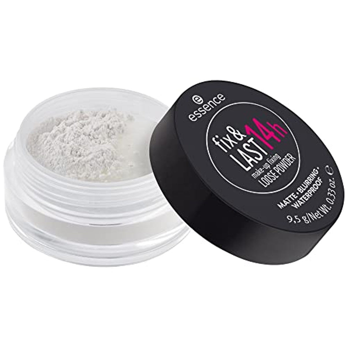 essence fix & Last 14h loose powder transparant, 9,5 g - 6-pack