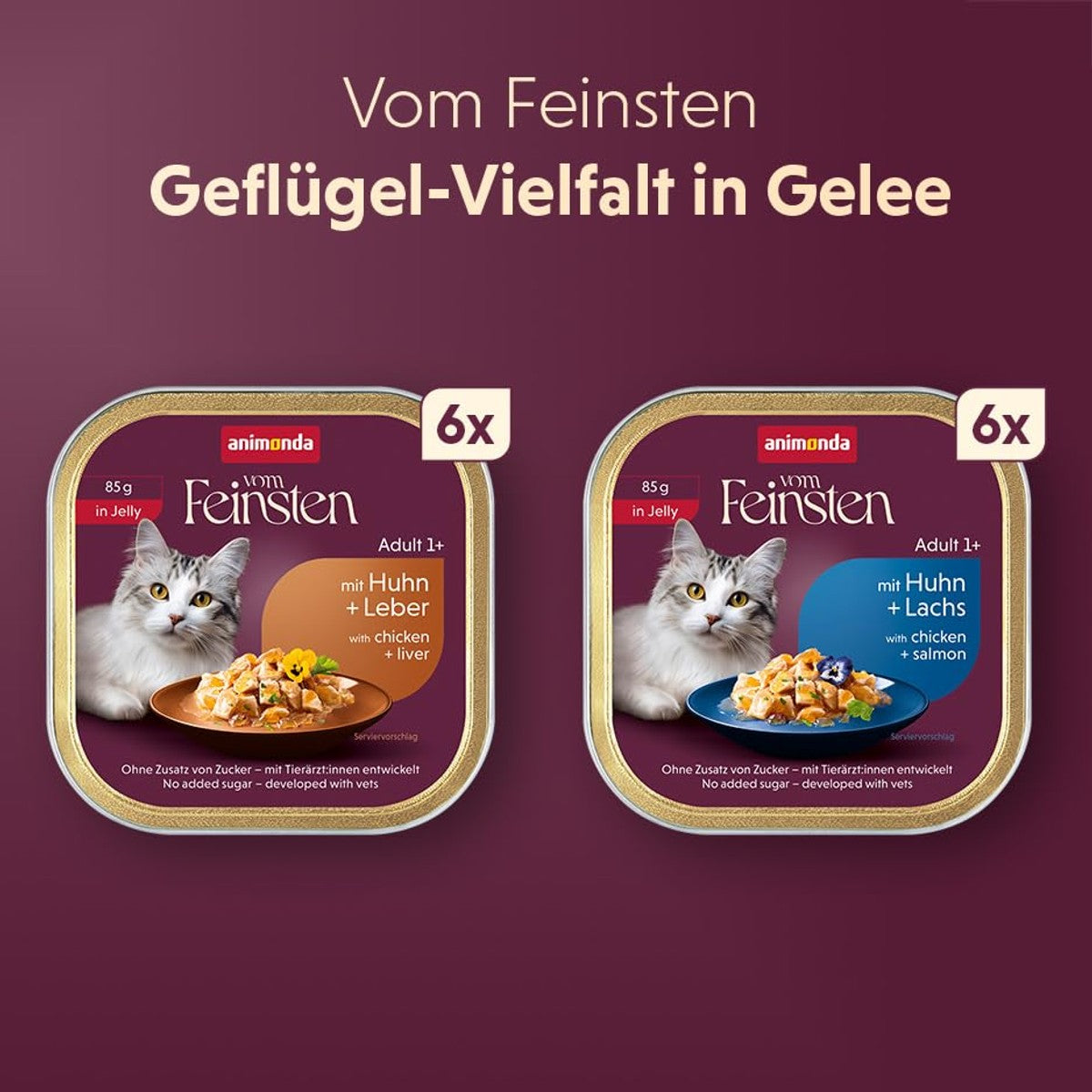 Animonda Vom Feinsten natvoer kattenvoer gevogelte gelei 12 x 85 g - 6-pack
