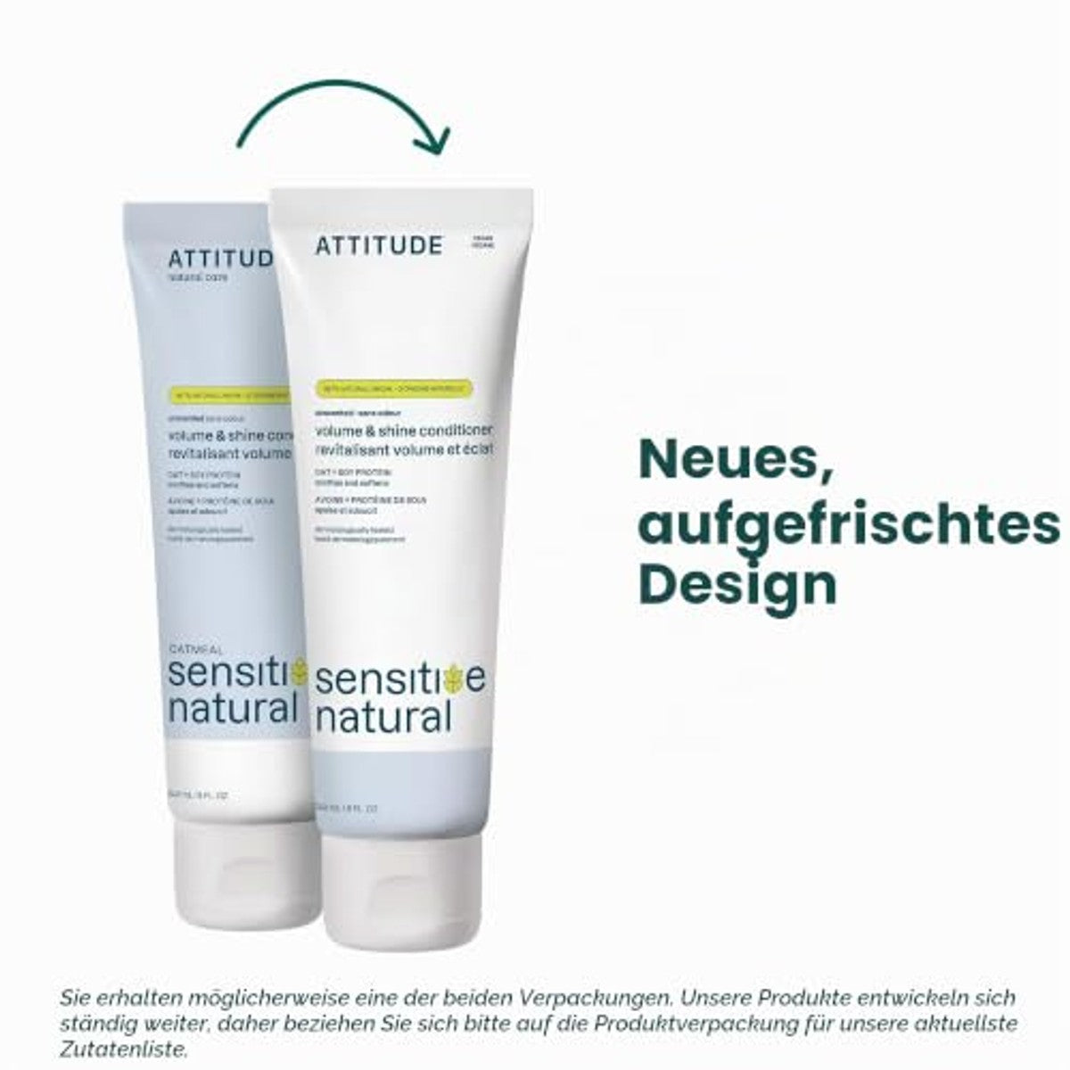 ATTITUDE Extra zachte verzorgende spoeling voor de gevoelige huid, met haver, dermatologisch getest, veganistisch, geurvrij, 240 ml – ATTITUDE