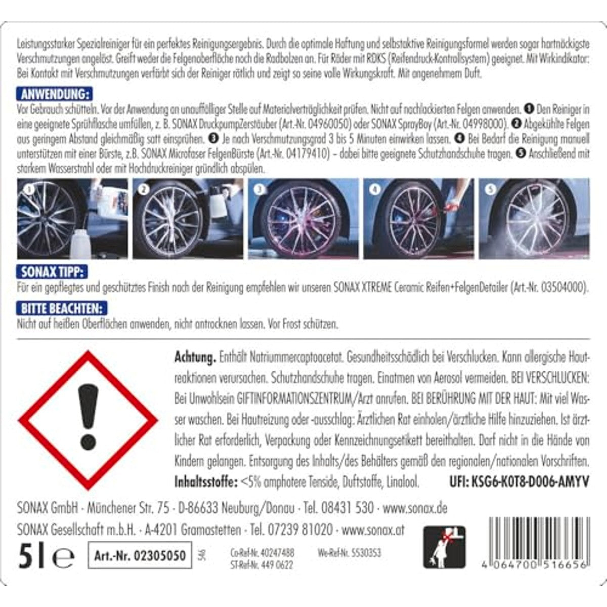 SONAX Xtreme Velgenreiniger 3 x 5 liter - Voordeelverpakking