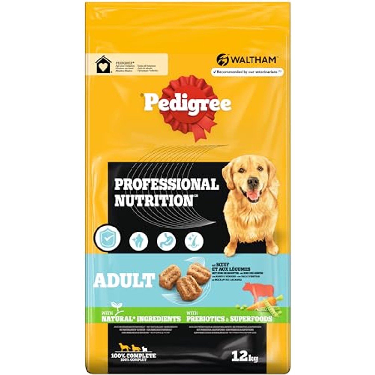 Pedigree Professional Nutrition Adult droogvoer voor volwassen honden met rundvlees en groenten, 12 kg – Pedigree
