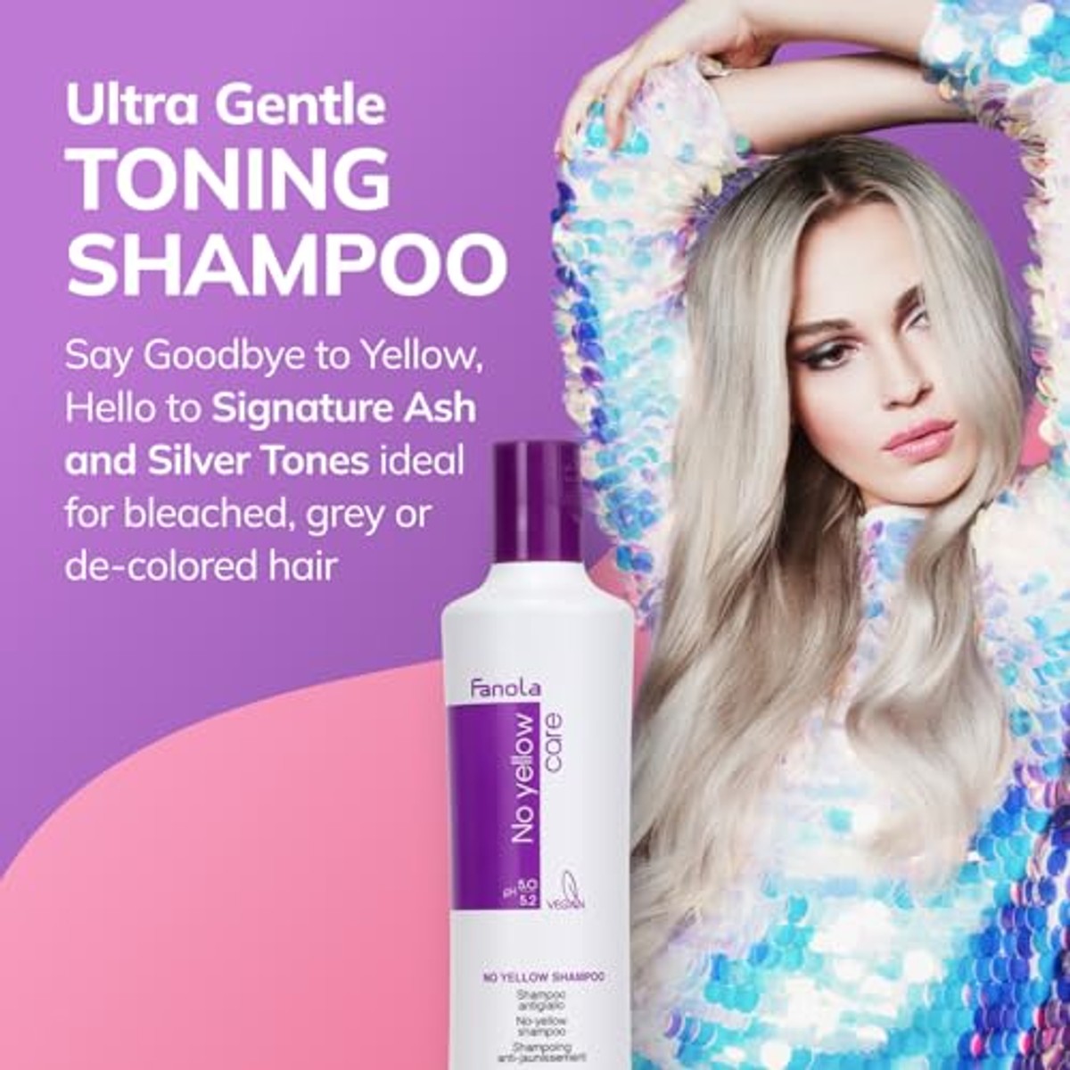 Fanola No Yellow Silver Glans Shampoo Anti-geelzweem 100 ml - 3-pack