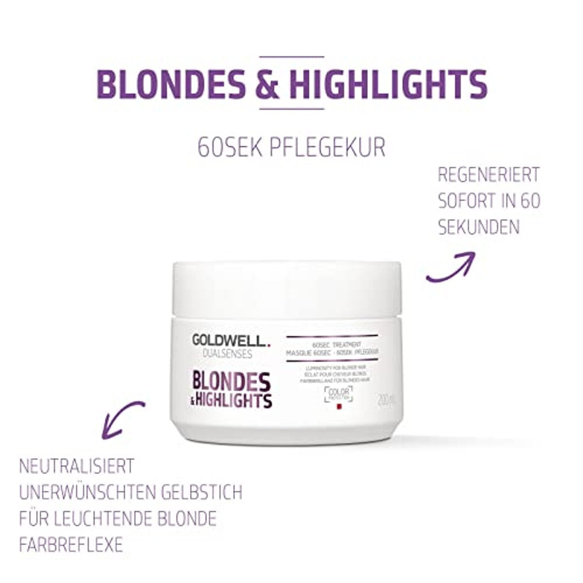 Goldwell Dualsenses Blondes & Highlights 60 Seconden Verzorgingskuur voor Blond en Gestreept Haar 200 ml - 3-pack