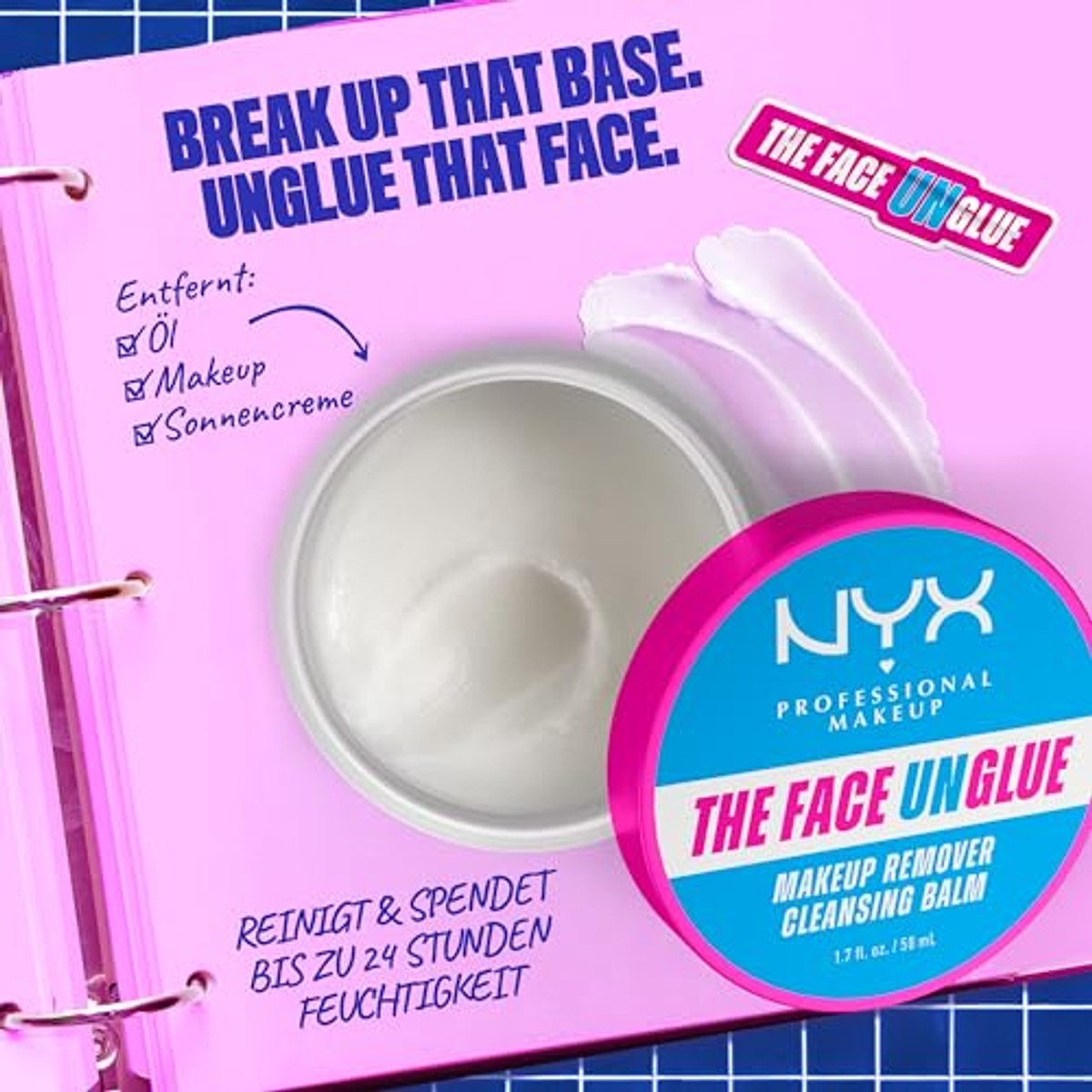 NYX PROFESSIONAL MAKEUP The Face Unglue Cleansing Balm 50 ml - 3 stuks