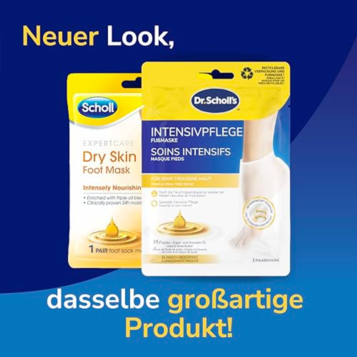 Dr. Scholl's EXPERTCARE voetmasker - 1 paar wegwerpsokken - 3-pack