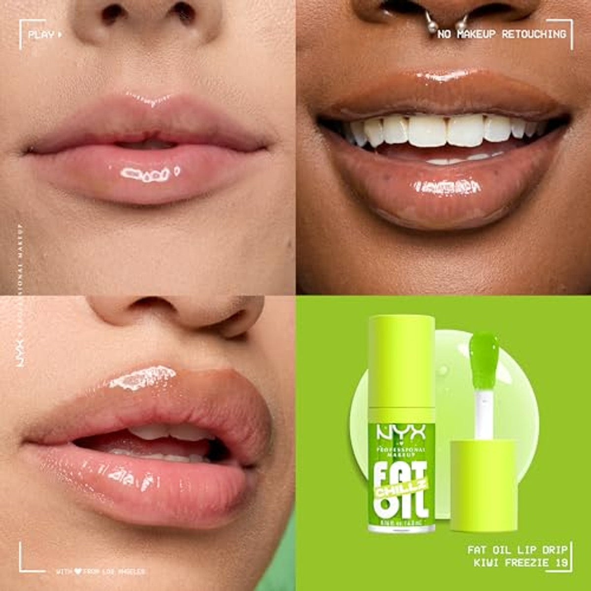 NYX PROFESSIONAL MAKEUP Fat Oil Chillz Kiwi Freezie 4,8 ml - 3 stuks