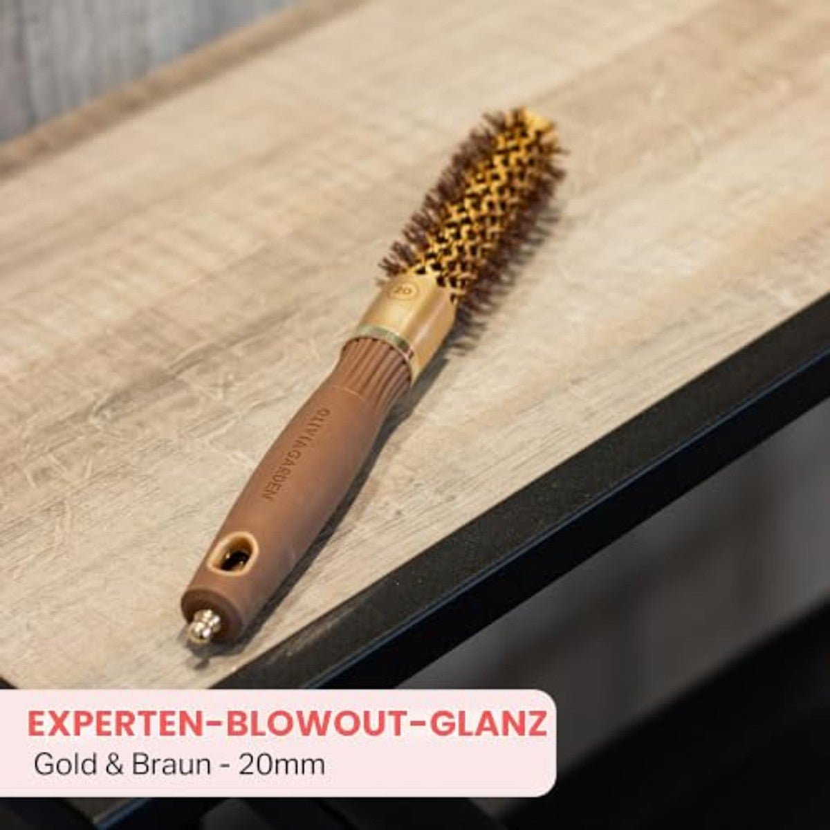 Olivia Garden Expert Blowout Shine Borstel 20 mm, Gold & Brown - 6-pack