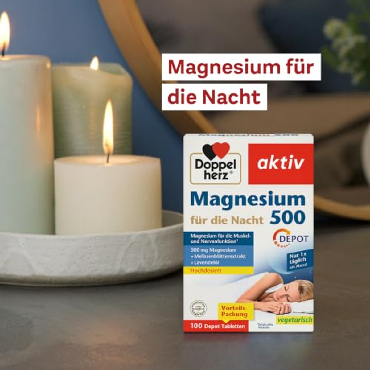 Doppelherz Magnesium 500 voor de Nacht 100 tabletten - 6-pack