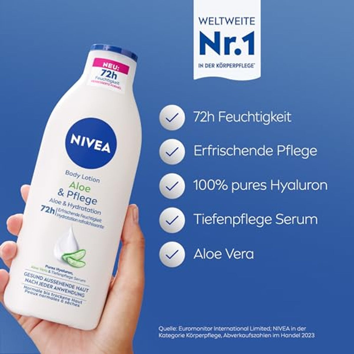 NIVEA Aloë & Verzorging Body Lotion 3 x 400 ml - Voordeelverpakking
