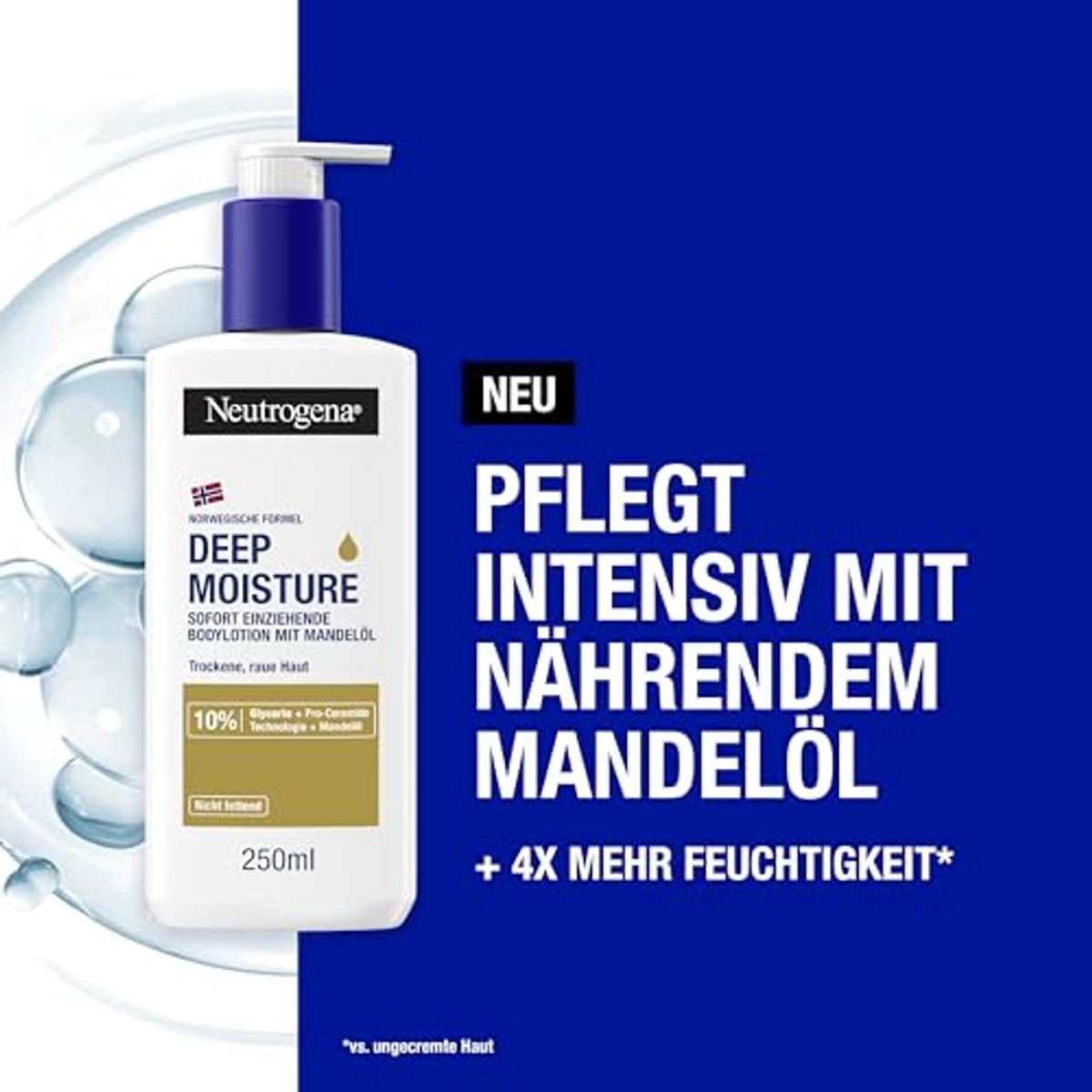 Neutrogena Deep Moisture Bodylotion amandelolie 250 ml – Neutrogena