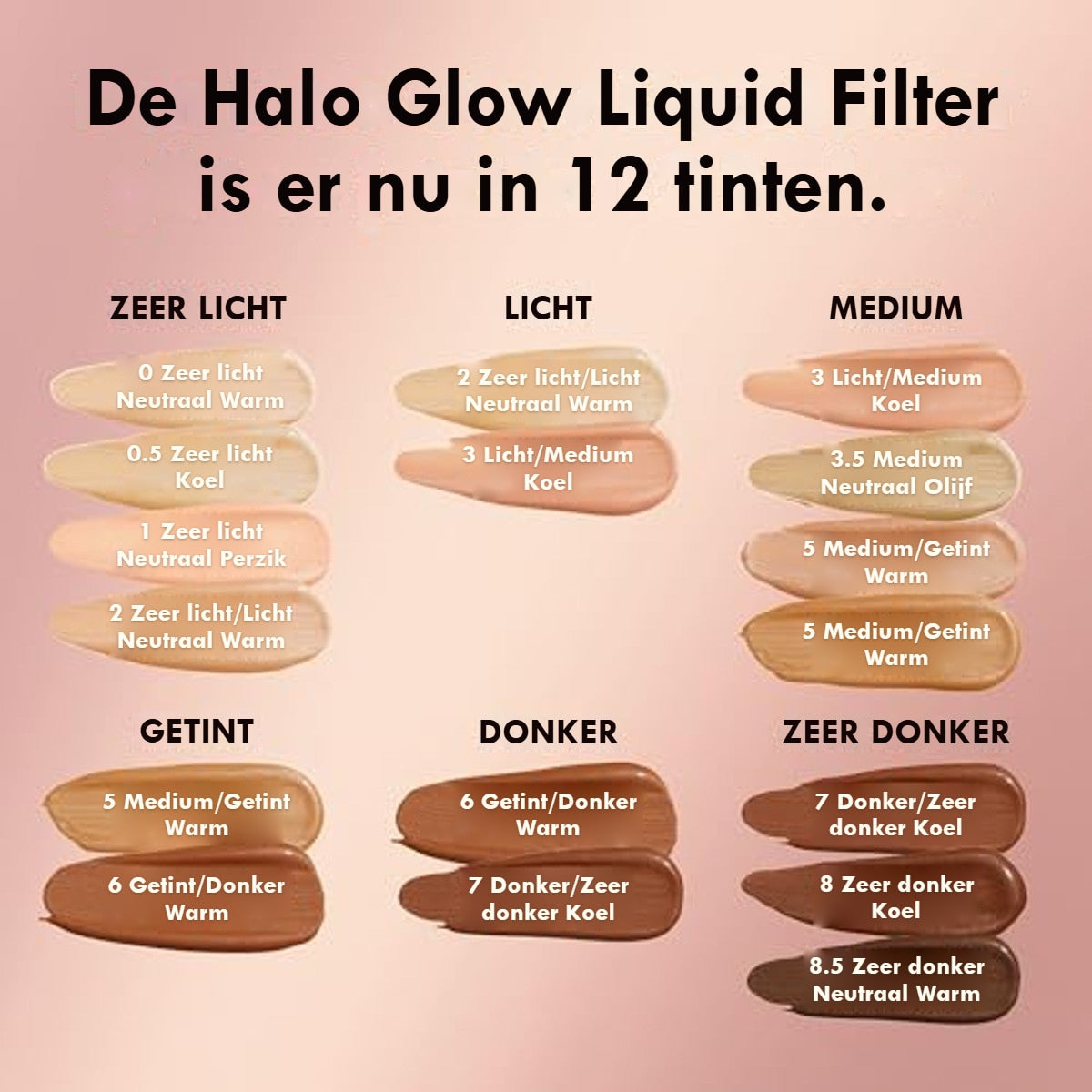 e.l.f. Halo Glow Liquid Filter 3 licht/medium - 6 stuks – foto 3