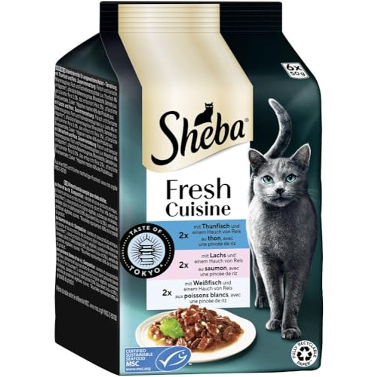 Sheba Fresh Cuisine natvoer kattenvoer tonijn en zalm 6 x 6 x 50 g - 6-pack