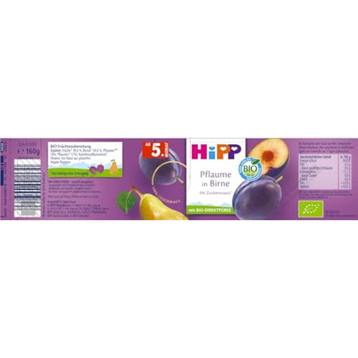 HiPP Biologische pruim in peer 6 x 160 g – HiPP