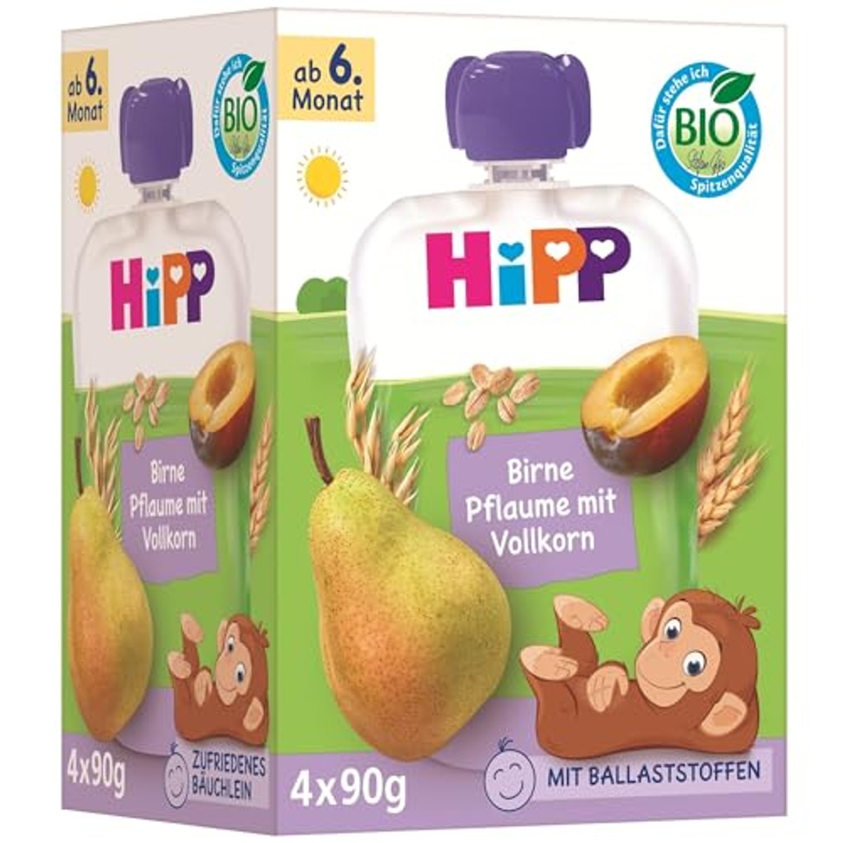 HiPP Bio Quetschie peer pruim volkoren, 16 stuks – HiPP