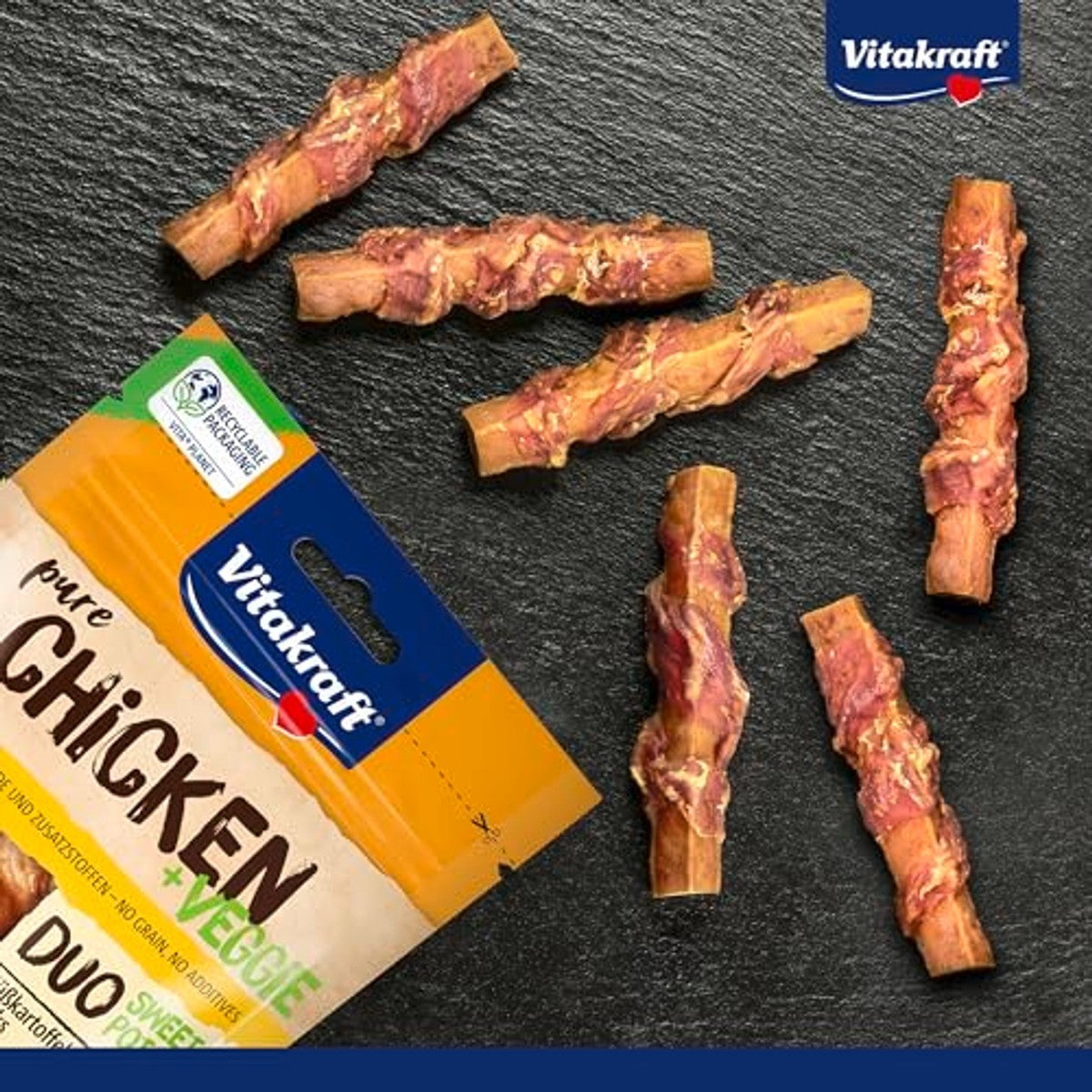 Vitakraft Chicken Veggie hondensnack zoete aardappel & kip 1 x 80 g - 6-pack