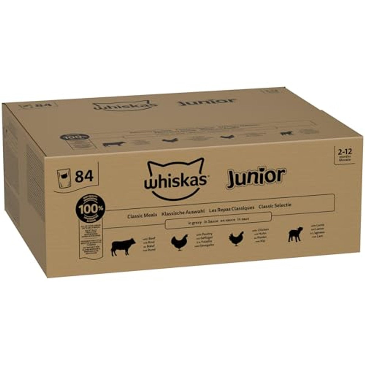 Whiskas Junior natvoer kattenvoer klassieke selectie 84 x 85 g - 3-pack