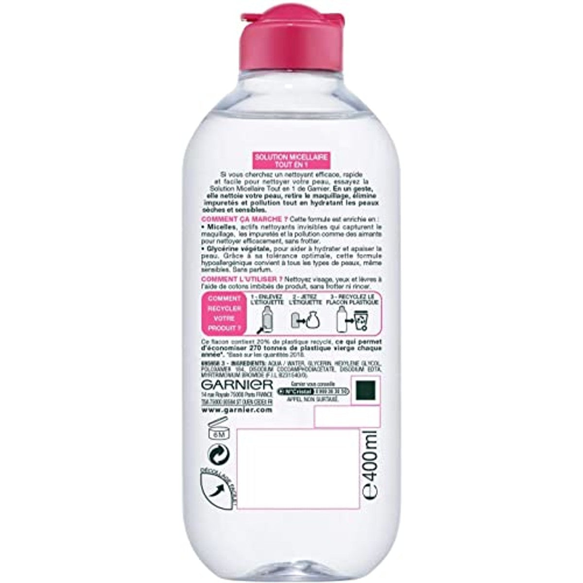 Garnier Micellair Reinigingswater All-in-1 6 x 400 ml - Voordeelverpakking
