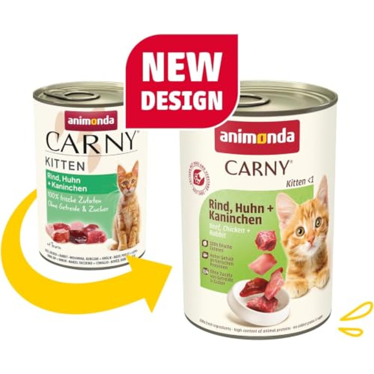 Animonda Carny Kitten natvoer kattenvoer rundvlees+kip+konijn 12 x 400 g - 3-pack