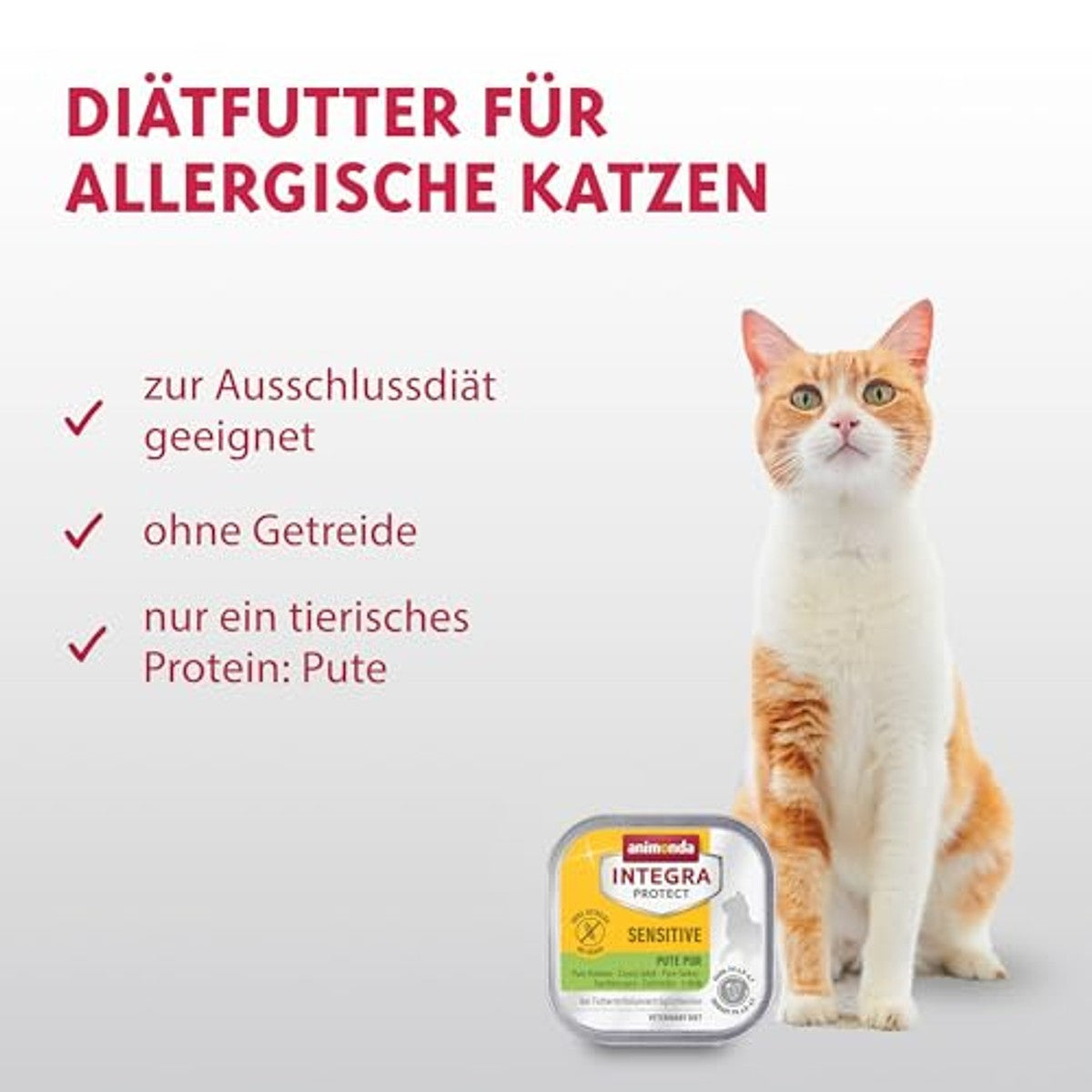 Animonda Integra Protect Sensitive natvoer kattenvoer kalkoen 16 x 100 g - 3-pack