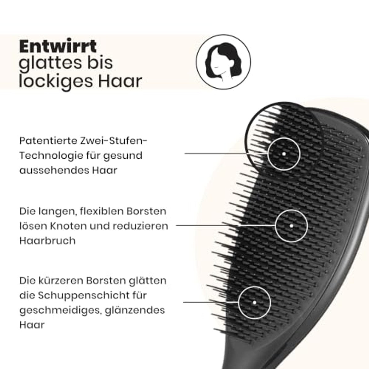 Tangle Teezer Grote Ultimate Detangler Haarborstel Zwart - 3-pack