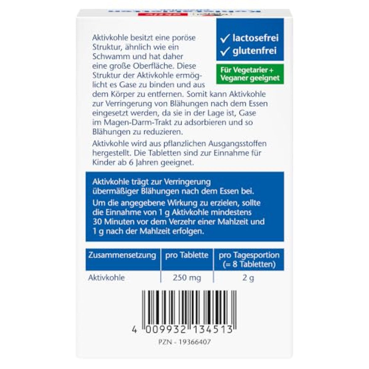 Doppelherz Plantaardige Kooltabletten tegen Winderigheid 30 tabletten - 3-pack