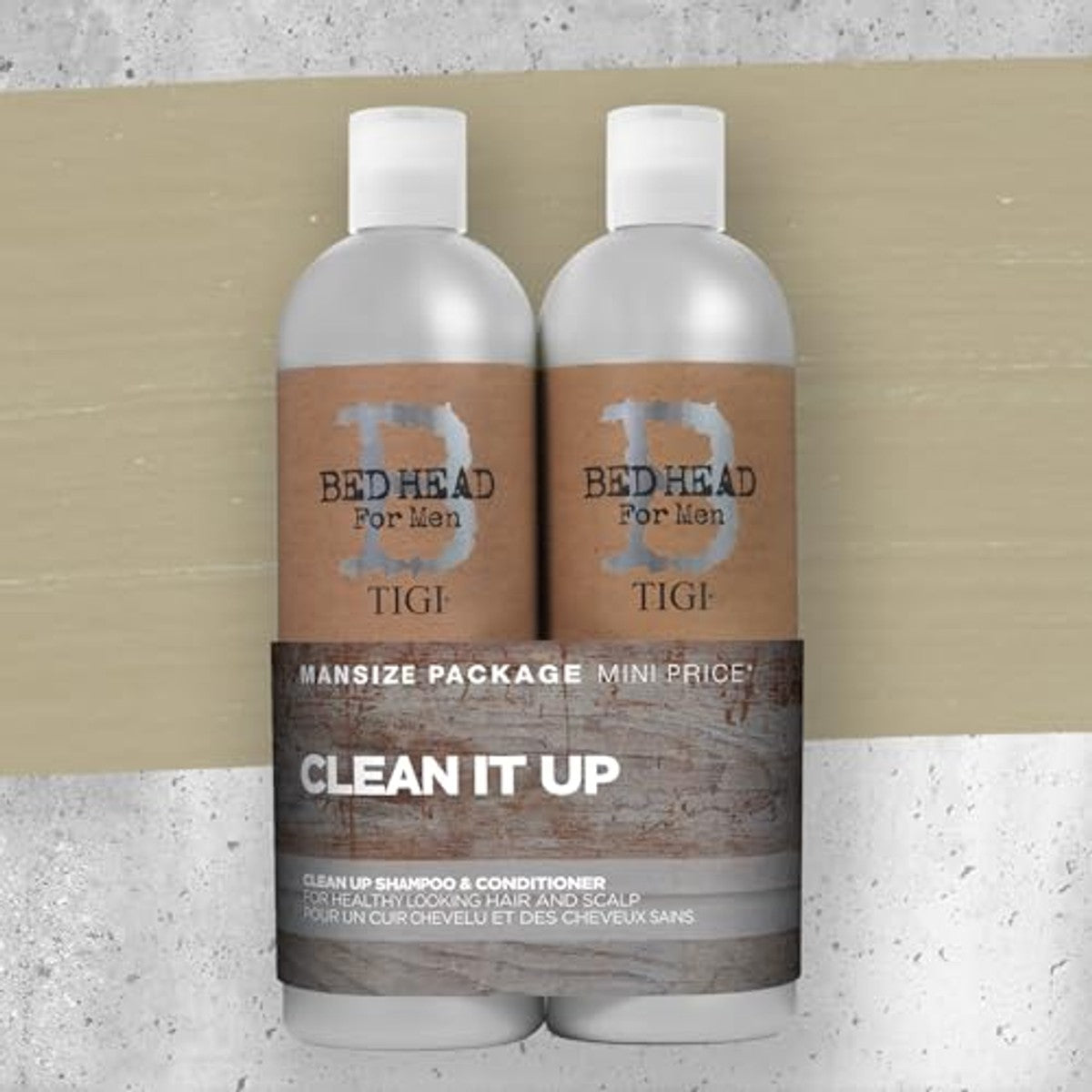 TIGI Bed Head for Men Clean-up Shampoo & Conditioner Set 2 x 750 ml - 3-pack