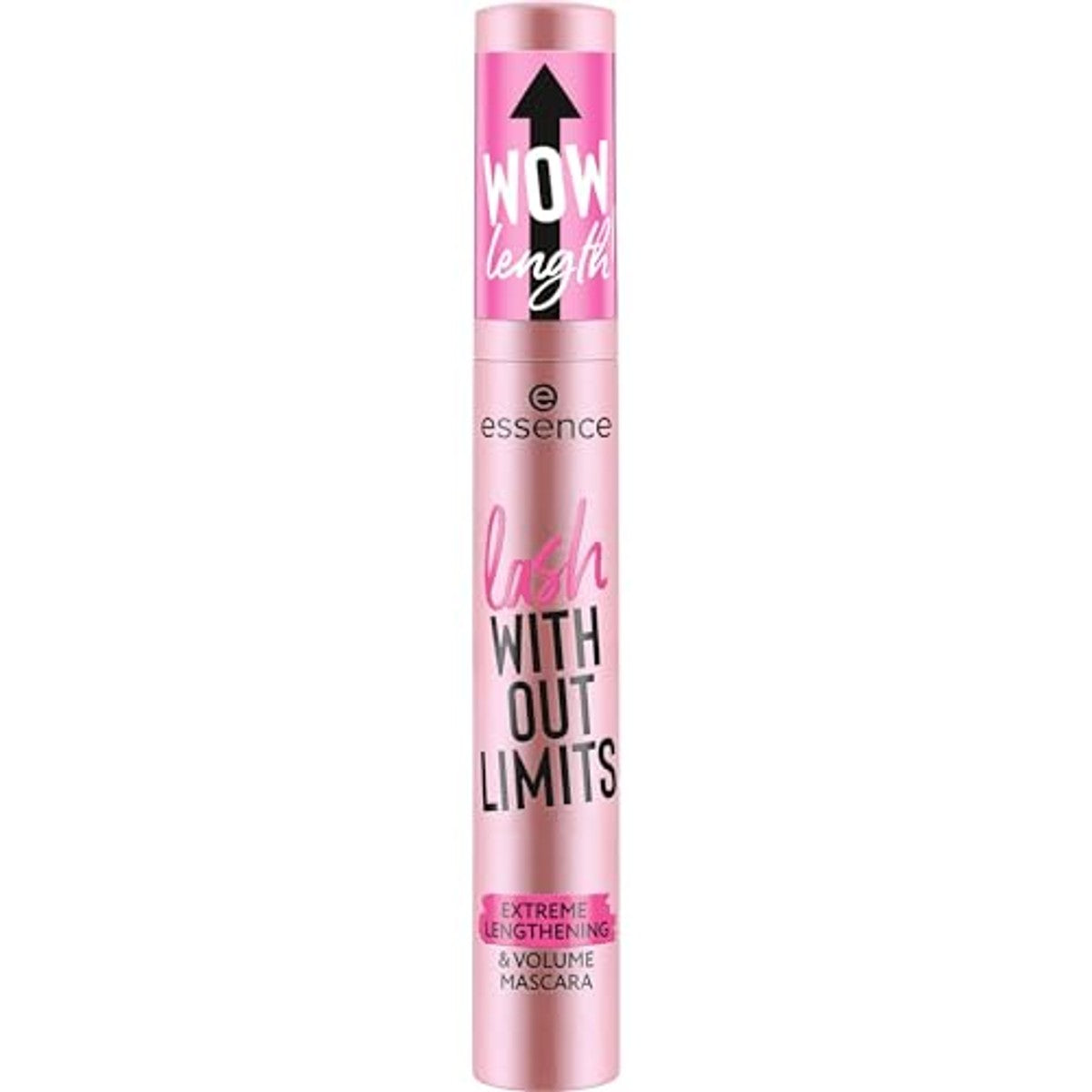 essence lash WITHOUT LIMITS EXTREME LENGTHENING & VOLUME Mascara, nr. 01, zwart, langdurig, volumegevend, veganistisch, zonder microplasticdeeltjes, nanodeeltjes vrij, zonder parfum, per stuk verpakt – Essence Cosmetics