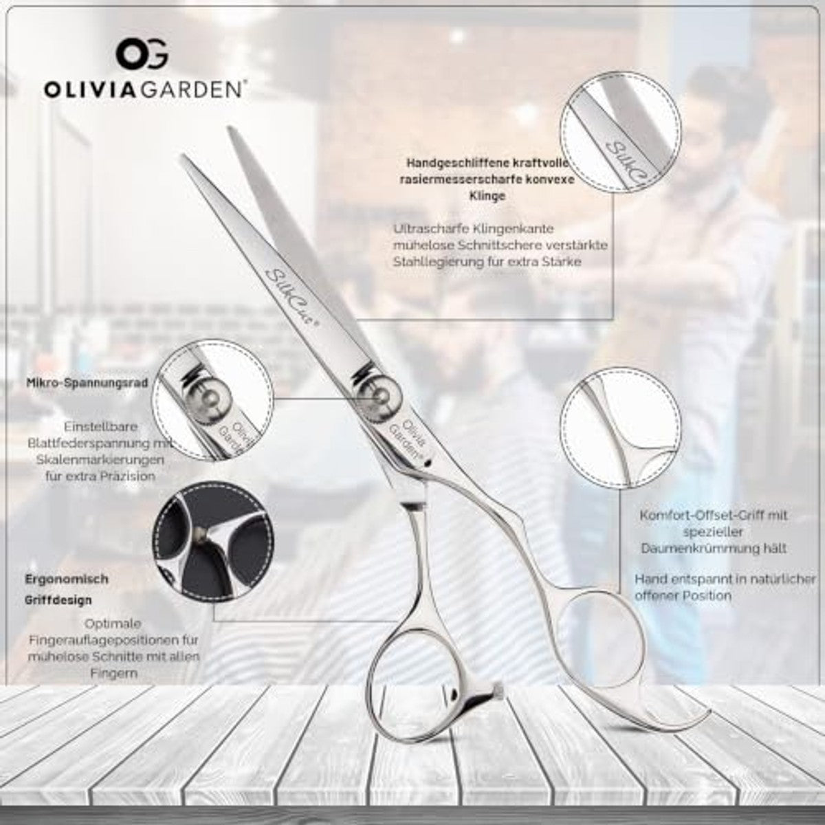 Olivia Garden SilkCut Haarknipschaar 5,75 inch, rechtshandig – Olivia Garden