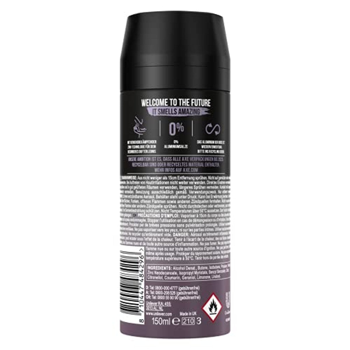 Axe Deospray Black Night zonder aluminiumzouten, 3 x 150 ml – Axe