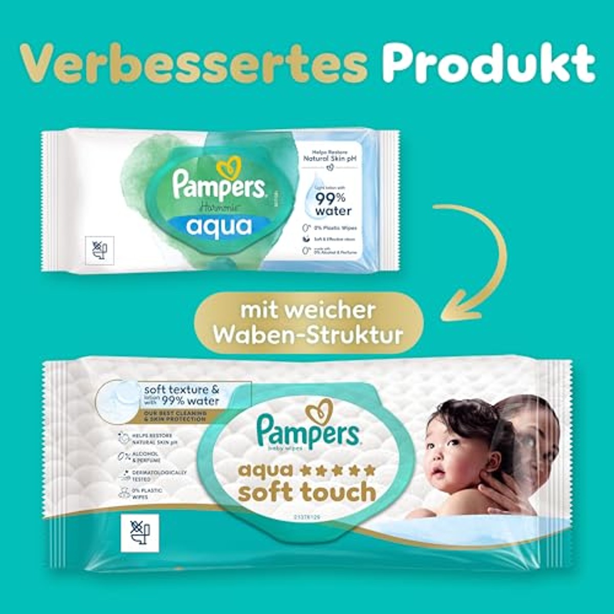 Pampers Aqua Soft Touch babydoekjes 18 x 48 (864 stuks) – Pampers