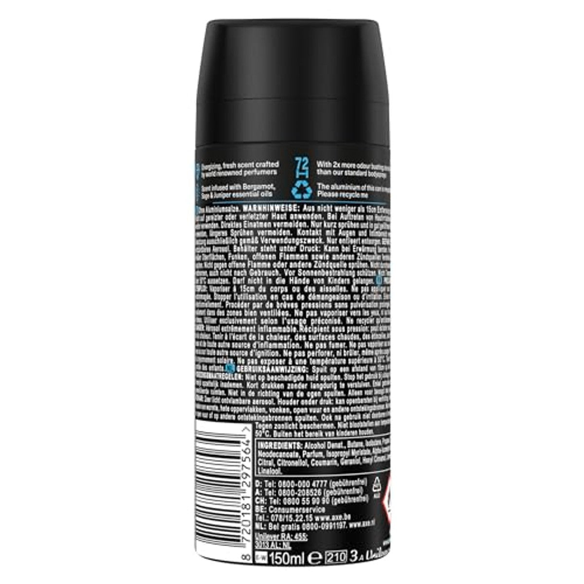 Axe Premium Bodyspray Aqua Bergamot Deodorant 6 x 150 ml - Voordeelverpakking
