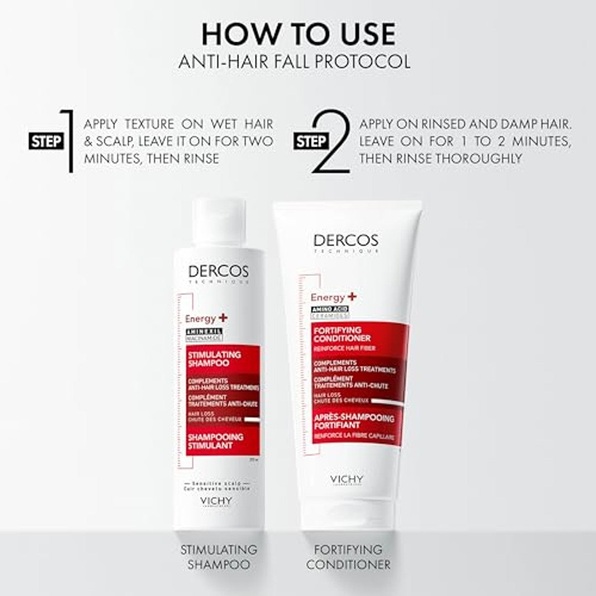 Vichy Dercos Technique Energizzante Conditioner tegen Haaruitval 200 ml - 3-pack