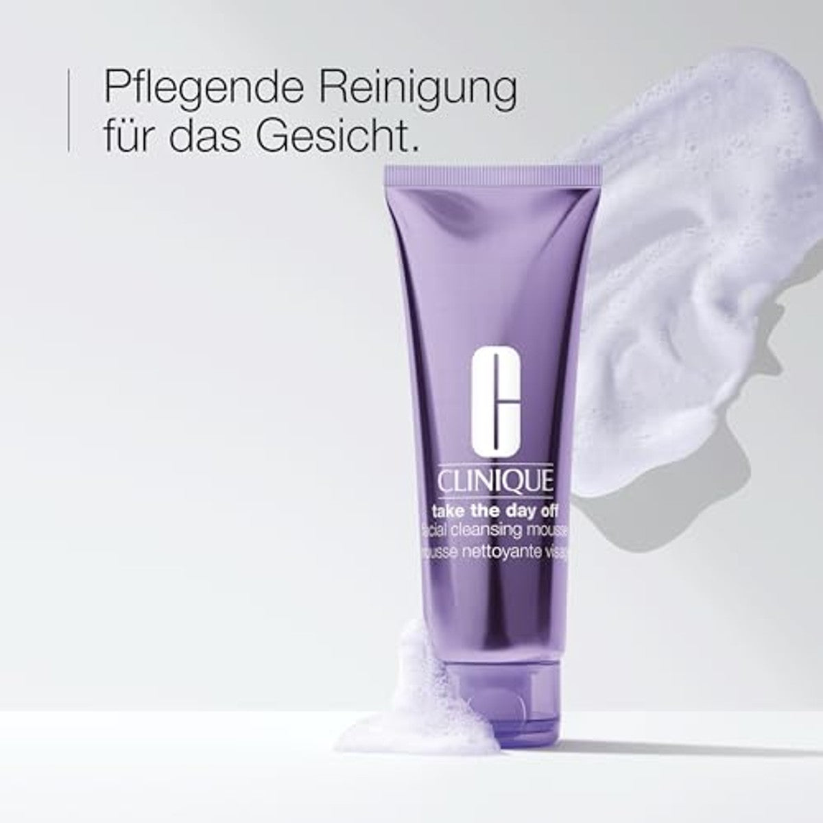 Clinique Take The Day Off™ Facial Cleansing Mousse | Verwöhnende Reinigungsmousse, die mühelos Make-up und Sonnenschutz löst, mit Hyaluronsäure und Glycerin | seidig + gründlich, 125 ml