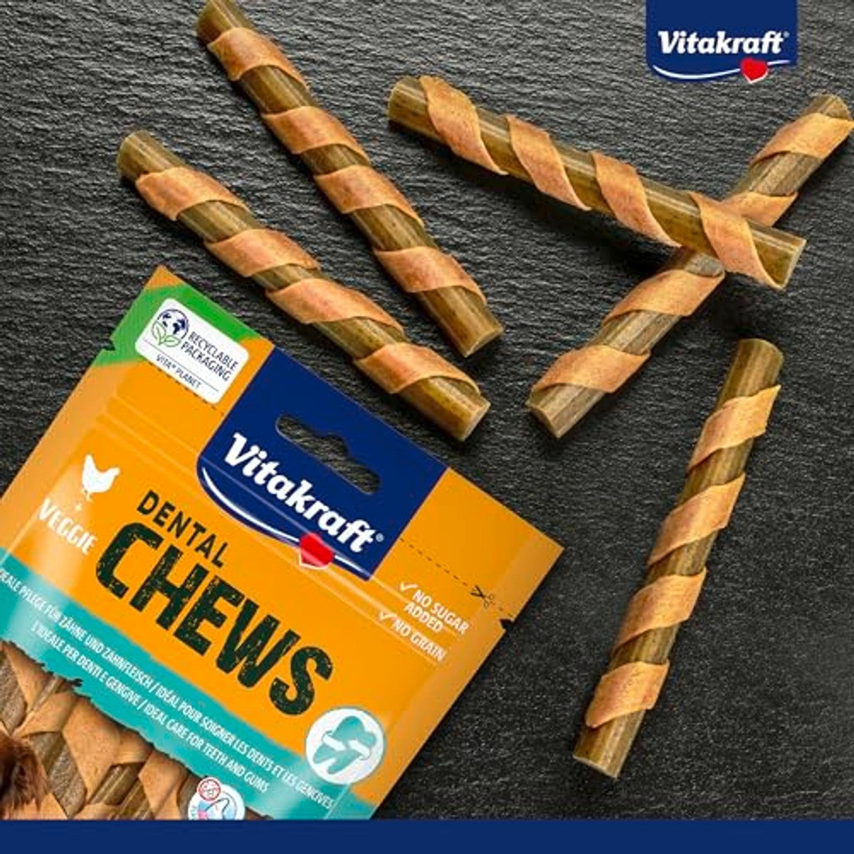 Vitakraft Dental Chews hondensnack kip 1 x 190 g - 6-pack – foto 3